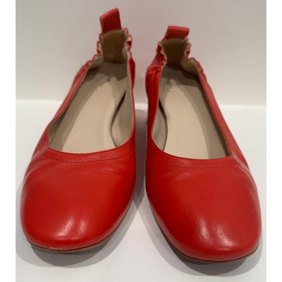 EVERLANE The Day Heel Genuine Italian Leather Red Block Heel Pumps Size 8.5 - Picture 3 of 8